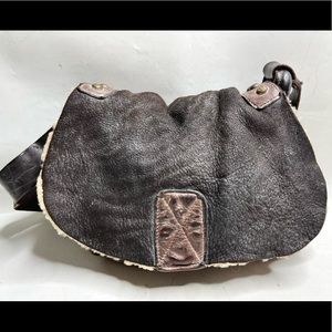 Campomaggi Postina Scomparti Leather, Nubuck & Shearling Crossbody Bag $540